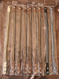 Bracciali cuoio donna 9 pz