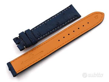 Cinturino Jaeger Le-Coultre Vero Struzzo Blu 17 mm