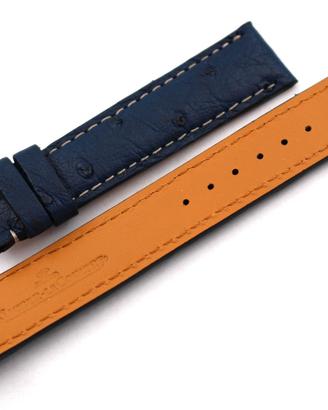 Cinturino Jaeger Le-Coultre Vero Struzzo Blu 17 mm