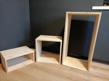 Cubi libreria modulari in legno di abete