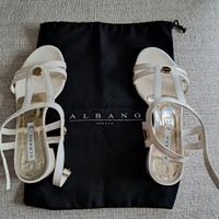 Sandali bianchi Albano in cuoio e pelle da donna