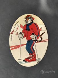 Sticker vintage Esso Il Tigre - Lo sciatore
