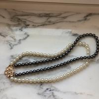 Collana perle bianche e nere