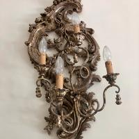 Coppia Appliques in legno dorato