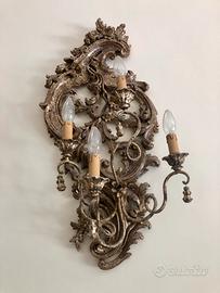 Coppia Appliques in legno dorato