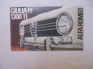 DEPLIANT AUTO ALFA ROMEO GIULIA 1300 TI ANNI 60.