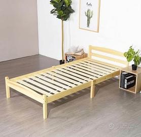Letto singolo in legno con materasso mentor