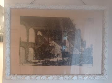 antica stampa di piranesi acquedotto romano 50x70