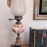 Coppia Lampade vintage con motivi a rose rosa