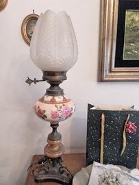 Coppia Lampade vintage con motivi a rose rosa