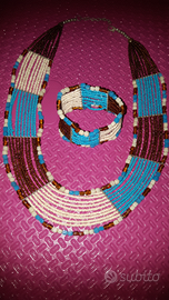 Set collana e bracciale artigianato etnico