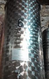 Fusto in acciaio inox con coperchio e rubinetto