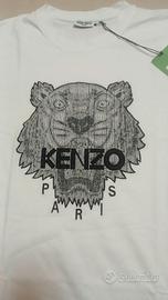 KENZO Paris T-shirt Tiger ricamata – Bianca – Tg L