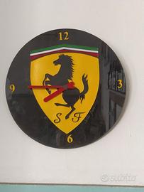 Orologio vetro da muro con stemma Ferrari