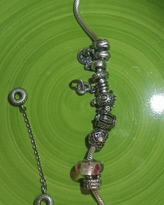 Lotto Bracciale Pandora Moments + 8 Charm Argento 