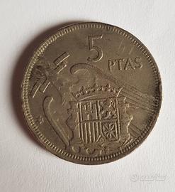 Moneta da collezione 5 ptas 1957