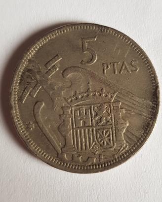 Moneta da collezione 5 ptas 1957