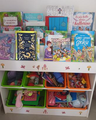 Scaffale per libri e giocattoli bambini