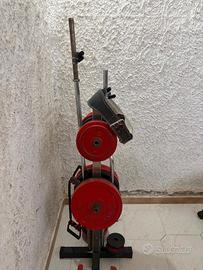 Set Pesi Palestra 130kg Bilancieri e Rastrelliera