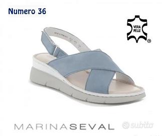 SANDALI BASSI in VERA PELLE - MARINA-SEVAL n° 36 -