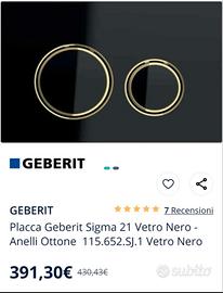 Placca Geberit Sigma 21 vetro nero e ottone NUOVA