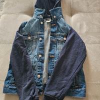 Giacca di Jeans con Cappuccio e Maniche