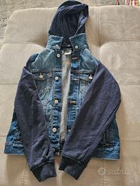 Giacca di Jeans con Cappuccio e Maniche