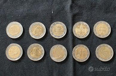 2 Euro commemorativi - 10 monete diverse