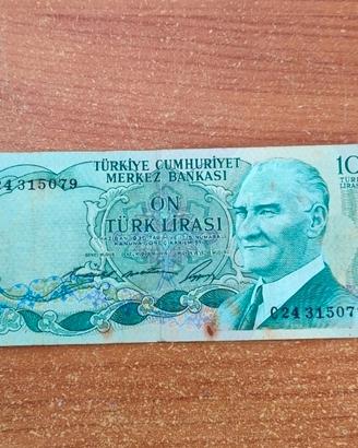 10 Turk Lirasi Banconota Turchia 1930 originale 