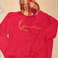 felpa con cappuccio colore rosso taglia M