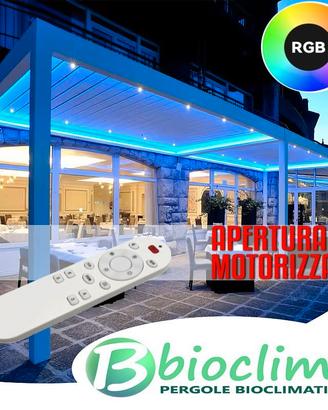 Pergola bioclimatica gazebo 4x8 a Motore con LED