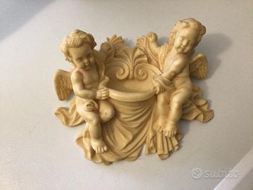 Acquasantiera cherubini in resina