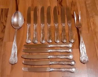 Set antiche posate argentate 12/14 pezzi