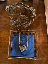 Cestino pane e porta tovaglioli silver