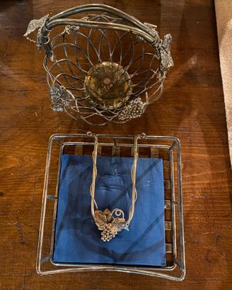 Cestino pane e porta tovaglioli silver