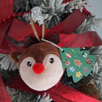 Pallina di natale peluche, forma di renna, Legami