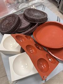 9 stampi silicone: crostata, semisfera, biscotto