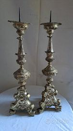 Coppia di candelabri 1800 in argento
