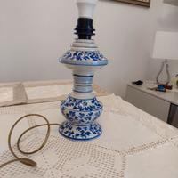 Lampada alta in ceramica dipinta blu artigianato