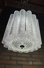 Coppia di lampadari stile venini vetro di Murana
