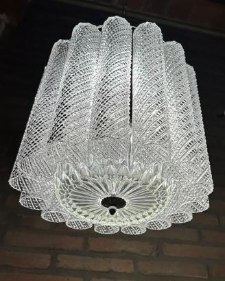 Coppia di lampadari stile venini vetro di Murana