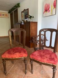 Coppia di sedie vintage fine 800 in legno