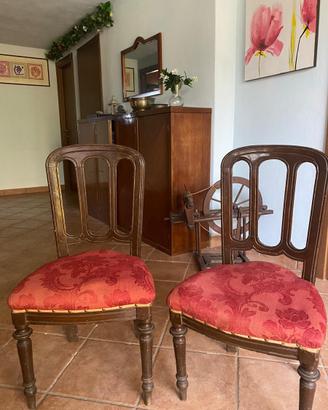 Coppia di sedie vintage fine 800 in legno