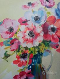 Quadro vaso di fiori ad acquerello