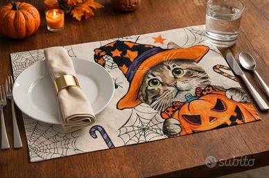 🎃Set 4 tovagliette americane Halloween - Nuove🐱