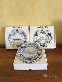 3 piatti ceramica G.MAZZOTTI 1903 Fincantieri