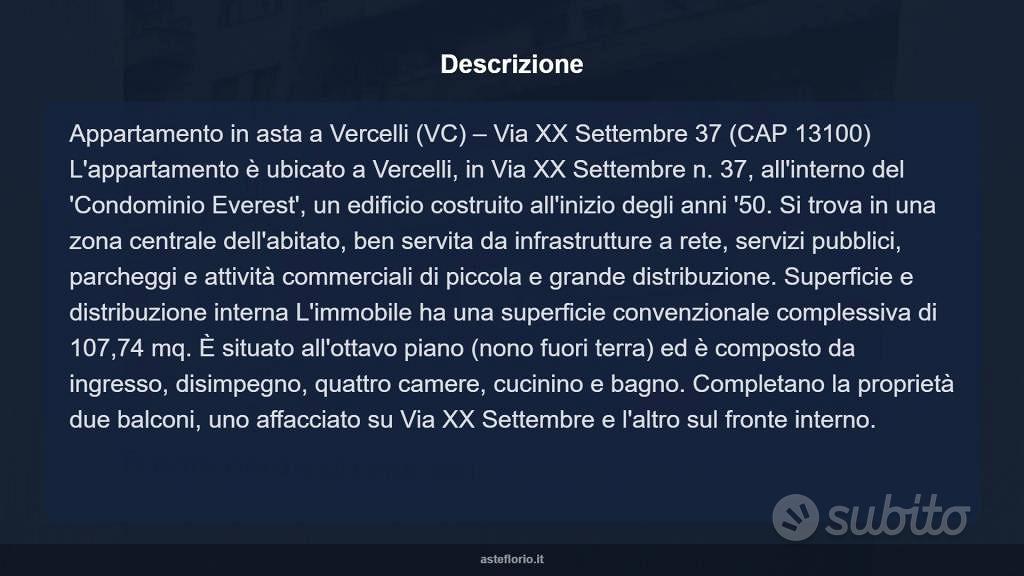 Appartamento – Vercelli, Monferrato, Centro - Altro