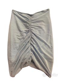 Gonna azzurra mesh drappeggiata