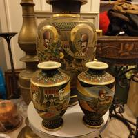 Coppia vasetti giapponesi vintage in ceramica