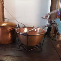 pentola in rame per polenta. motorizzata